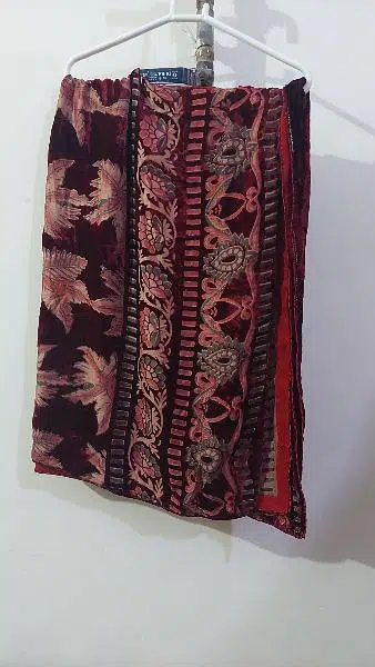 Mehroon velvet dress with Palachi dupatta