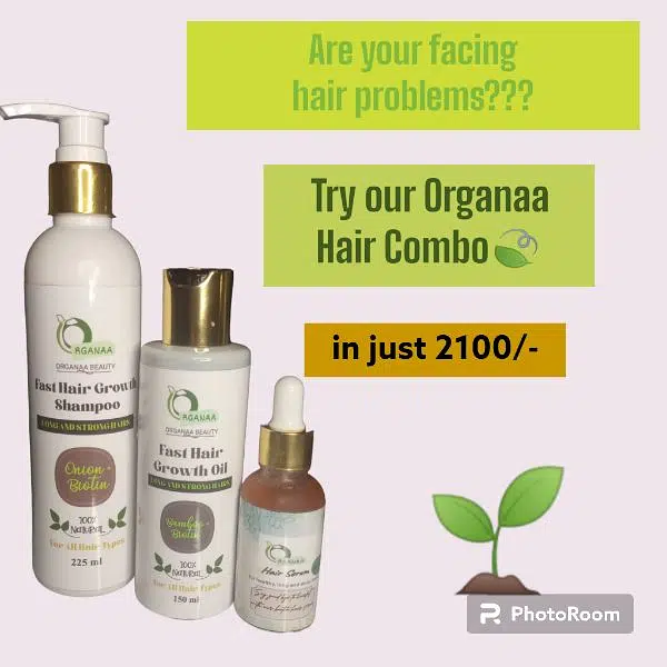 Organaa Beauty Hair Growth and Anti Hairfall Oil, Serum and Shampoo