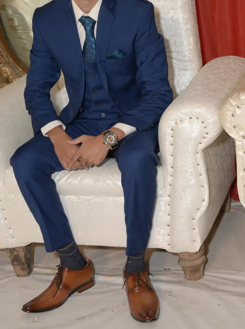 Emerald Blue 3 Piece Medium Size Complete Valima Suit Fresh Condition