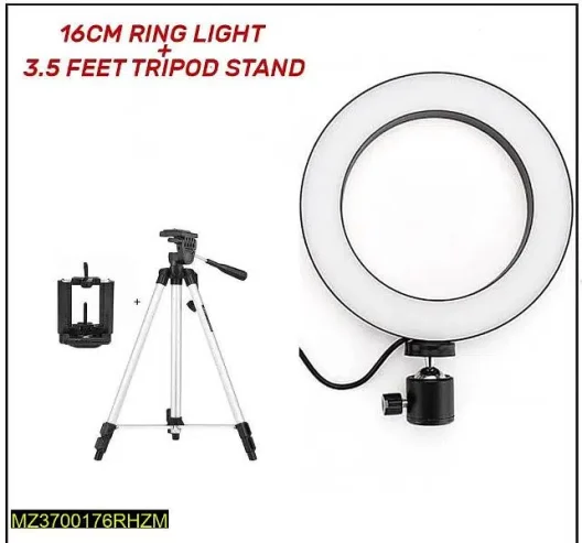 16cm selfie ring light with 7 feet tripod stand.