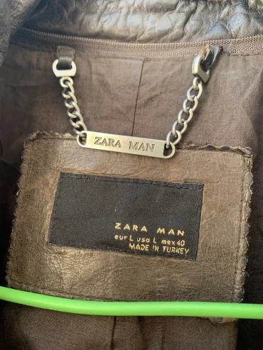 Orignal 100% Zara Men Leather Jacket