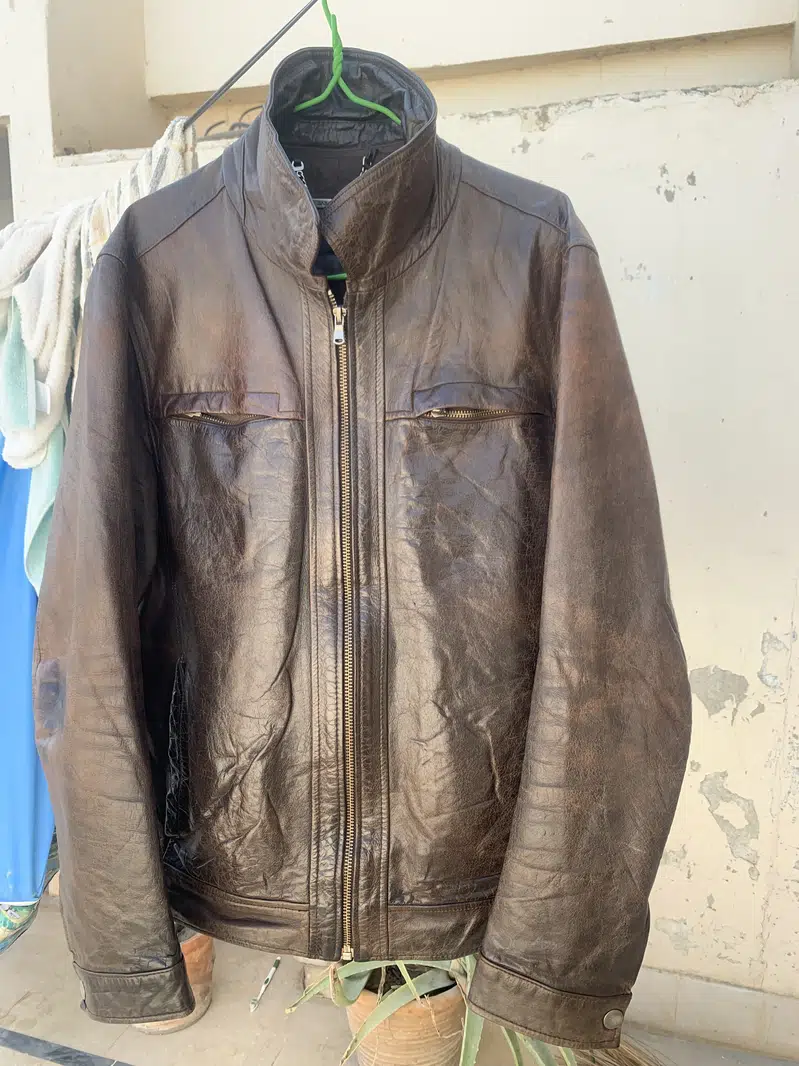 Orignal 100% Zara Men Leather Jacket