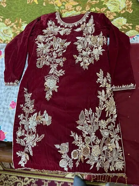 velvet fancy suit jewellery work