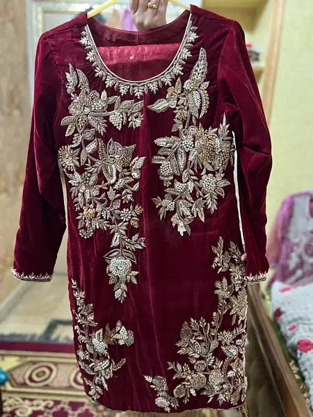 velvet fancy suit jewellery work