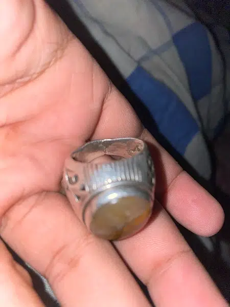 Sulemani Aqeeq with Silver Ring (Iran Imported)