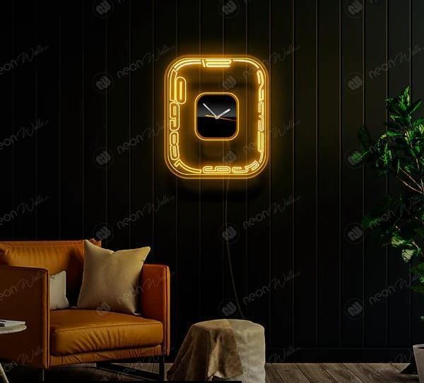 Neon wall clock