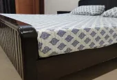 King Size Solid Wood Bed with Side Tables & Mattress