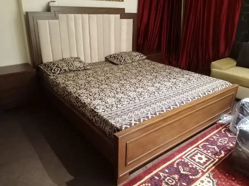 woooden bed /matt polish bed/dressing