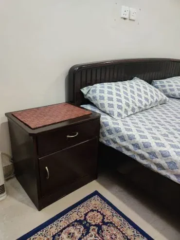 King Size Solid Wood Bed with Side Tables & Mattress