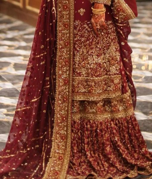 Beautiful maroon farshi lehnga