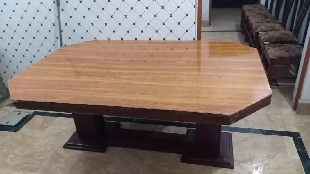 Wooden Dining Table with 6 Chairs