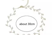 1 pc Alloy Gold plated pearl stone choker