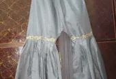 light grey shrara with stylish belt