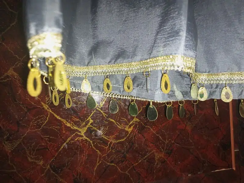 light grey shrara with stylish belt