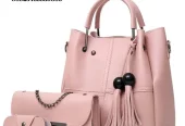 3 Pcs Women’s Leather plain Handbag set