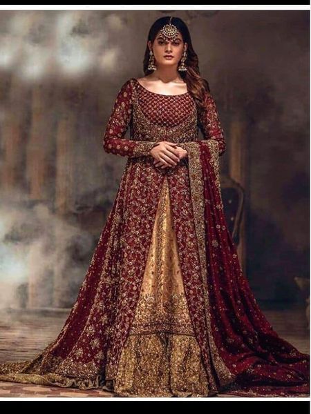 heavily embalished open shirt bridal dress