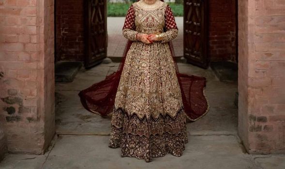 full heavy embroided bridal dress for rent
