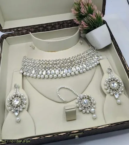 pearl stone bridal set