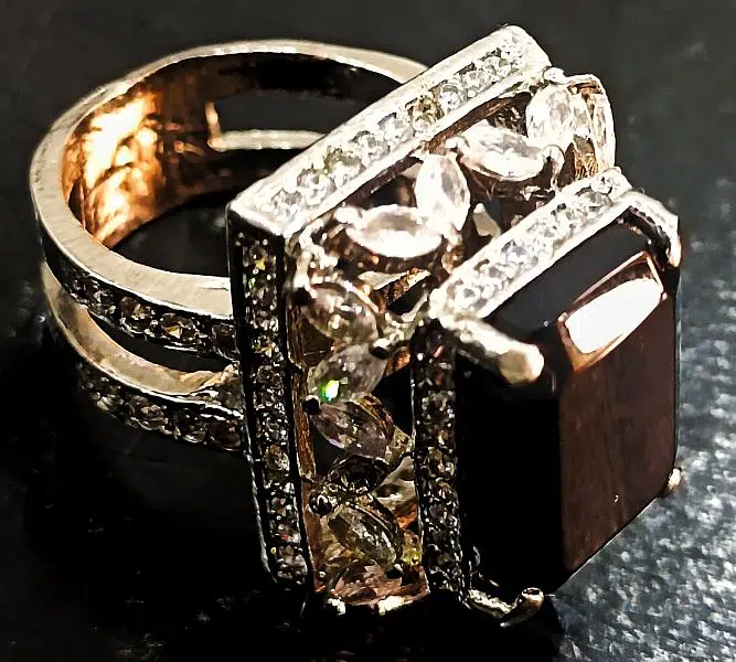 Sterling Silver Plated Copper Charm Female Black Square Stone