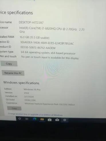 Dell Precision 5520 Core i7 6 generation
