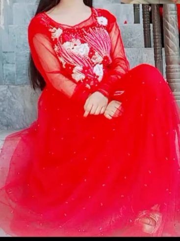 A FULL sleves red maxi for girls wear on party one time use only for picture