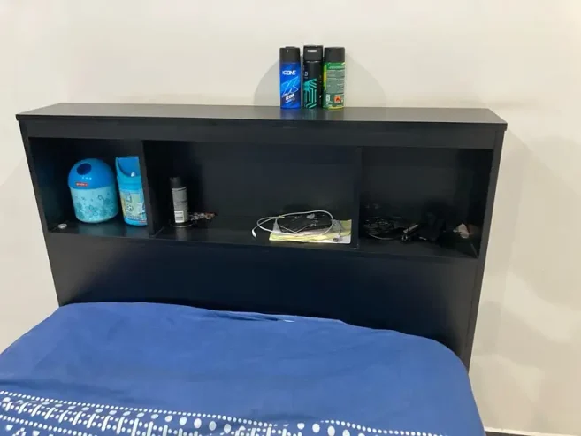 single bed black color with 3 drawers
