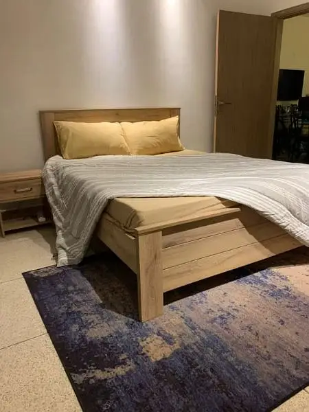 Ghania modern King & Queen size bed in MDF Tecktile Lasani.