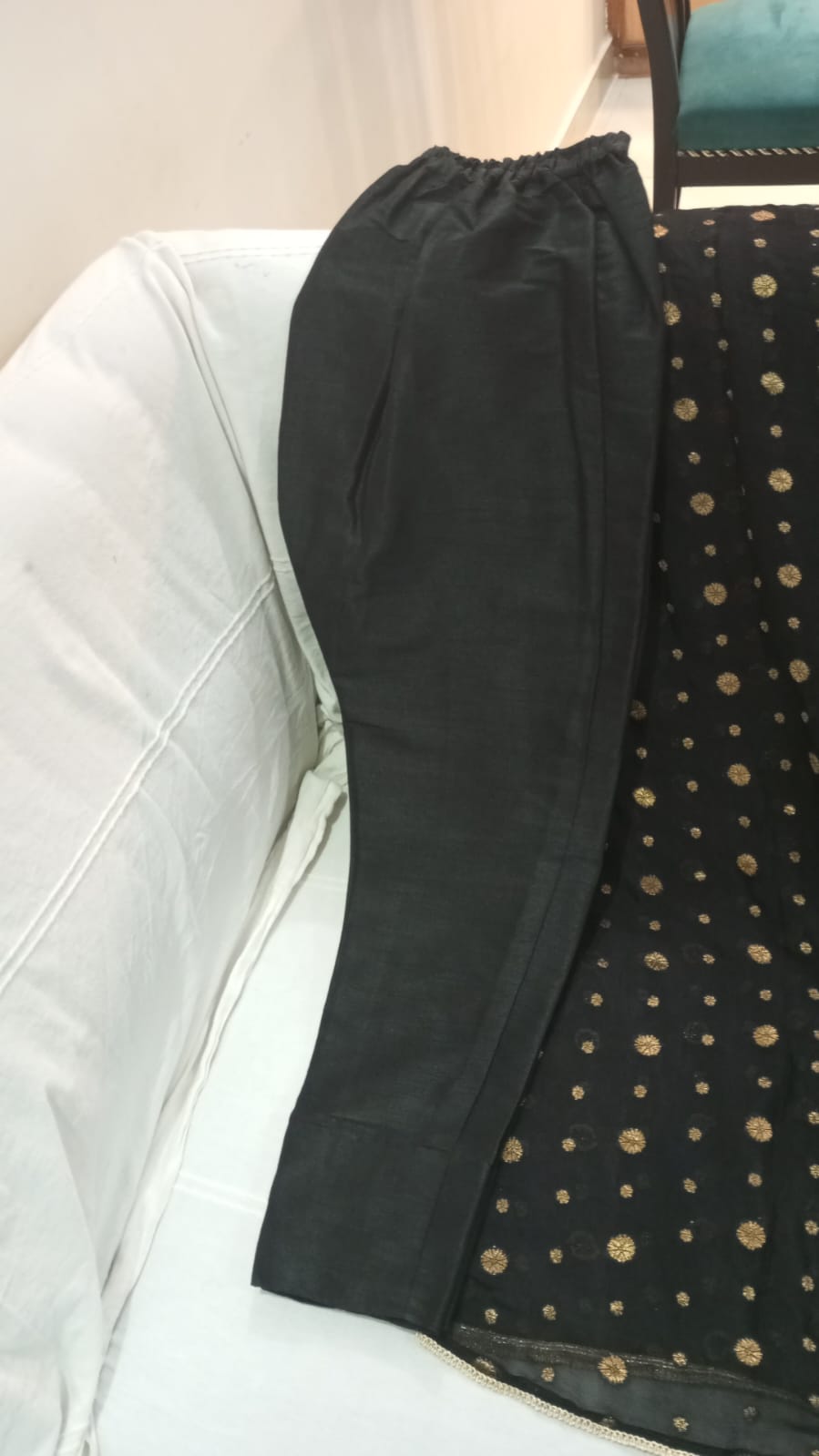 Beautiful raw silk black pishwas